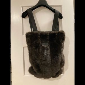 LEAF   NWOT  Faux Mink Backpak